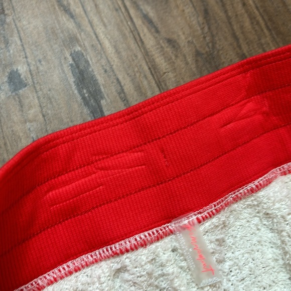 Free People Cream/Red Cuddle Up Pants - Picture 8 of 10